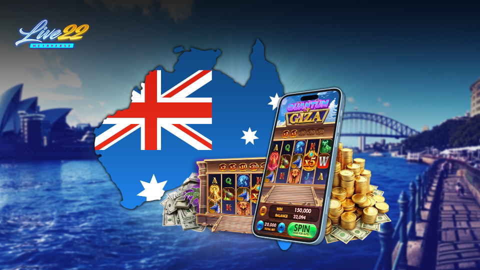 online pokies with Live22 Quantum of Giza gameplay in a mobile phone and with many coins